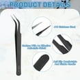 Uxcell ESD-16 Anti-Static Tweezers, 5 Inch Stainless Steel Straight Pointed Tip - 4 Pcs