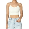 thumbnail image 1 of TheMogan Women's Solid Spaghetti Straps Ribbed Seamless Stretch Crop Cami Tank Top, 1 of 7