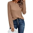thumbnail image 4 of UVN Sweatshirts For women Long Sleeve Shirts Ladies Fall Crewneck Pullovers Casual Knit Tops, 4 of 8