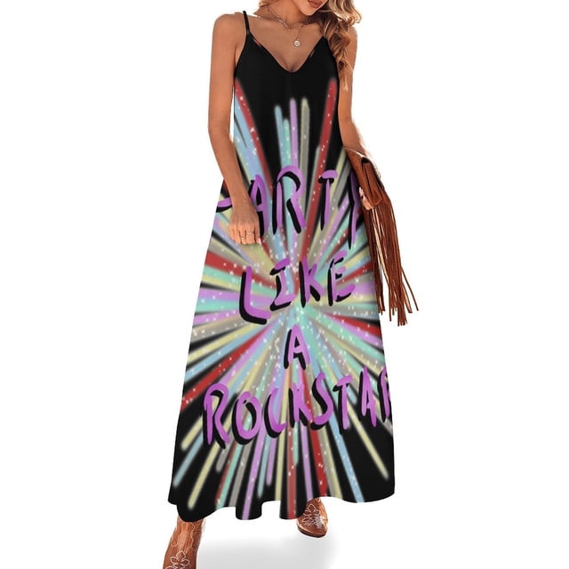 Fiesta como una estrella de rock Vestido sin mangas Vestido estilo coreano Vestido de fiesta de lujo para mujer Vestido de fiesta de noche Ropa de mujer Verano 2024