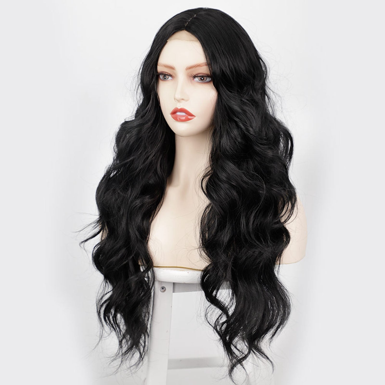 Small Body Lace Front Wig Human Hair Blend With High Temperature Fiber For Women Natural Looking Hairpiece