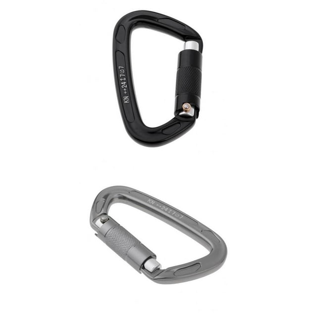 2 Unids 24KN Cola Auto Mosquetón De Bloqueo Para Rappel Escalada Hamaca Cuerda De Mosquetón de escalada deportiva