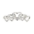 thumbnail image 4 of 925 Sterling Silver Satin Finish Diamond Cut Five Heart Pin, 4 of 5