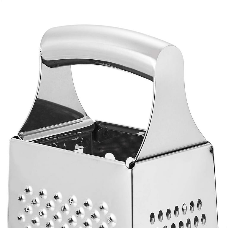 Commercial Rectangular Stainless Steel Flat Cheese Grater with  Non-Slip Handle and Base, Black - Yahoo Shopping