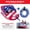 Stars & Stripes w/ Rope Bundle, variant on Airhead Super Mable 1-3 Rider Chariot Towable Tube for Boating, Dual Tow Points