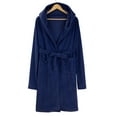 thumbnail image 5 of Hunpta Sleepwear Long Bathrobes for Men, Solid Color Men's Autumn Winter Plush Pure Color with Pockets Hats Warmth Home Clothing Bathrobe, Robes for Men Blue, 5 of 8
