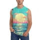 thumbnail image 1 of Balery Retro Palm Beach Sunset Camisetas sin mangas para hombre, absorbe la humedad y protege contra el mal olor.-XX-Large, 1 of 7