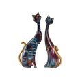 thumbnail image 3 of Estatuilla de gato de 2 piezas, estatua de Animal, adorno de artesanía de mesa coleccionable colorido de resina para decoración moderna del hogar, Estilo B Soledad Estatuilla de gato, 3 of 10