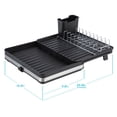 thumbnail image 3 of Home Zone Living Collapsible Dish Drying Rack with Push-Drain and Utensil Caddy, Medium, 3 of 7