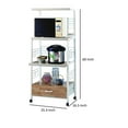 thumbnail image 3 of Crown Mark Microwave Kitchen Cart with Casters, White, 3 of 7