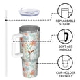 thumbnail image 4 of Floral 40oz Tumbler– Stainless Steel Insulated Tumbler with Handle and Straw, Large Capacity Travel Cup for Hot & Cold Drinks,Thanksgiving,Christmas, Spring,Flower, 4 of 6