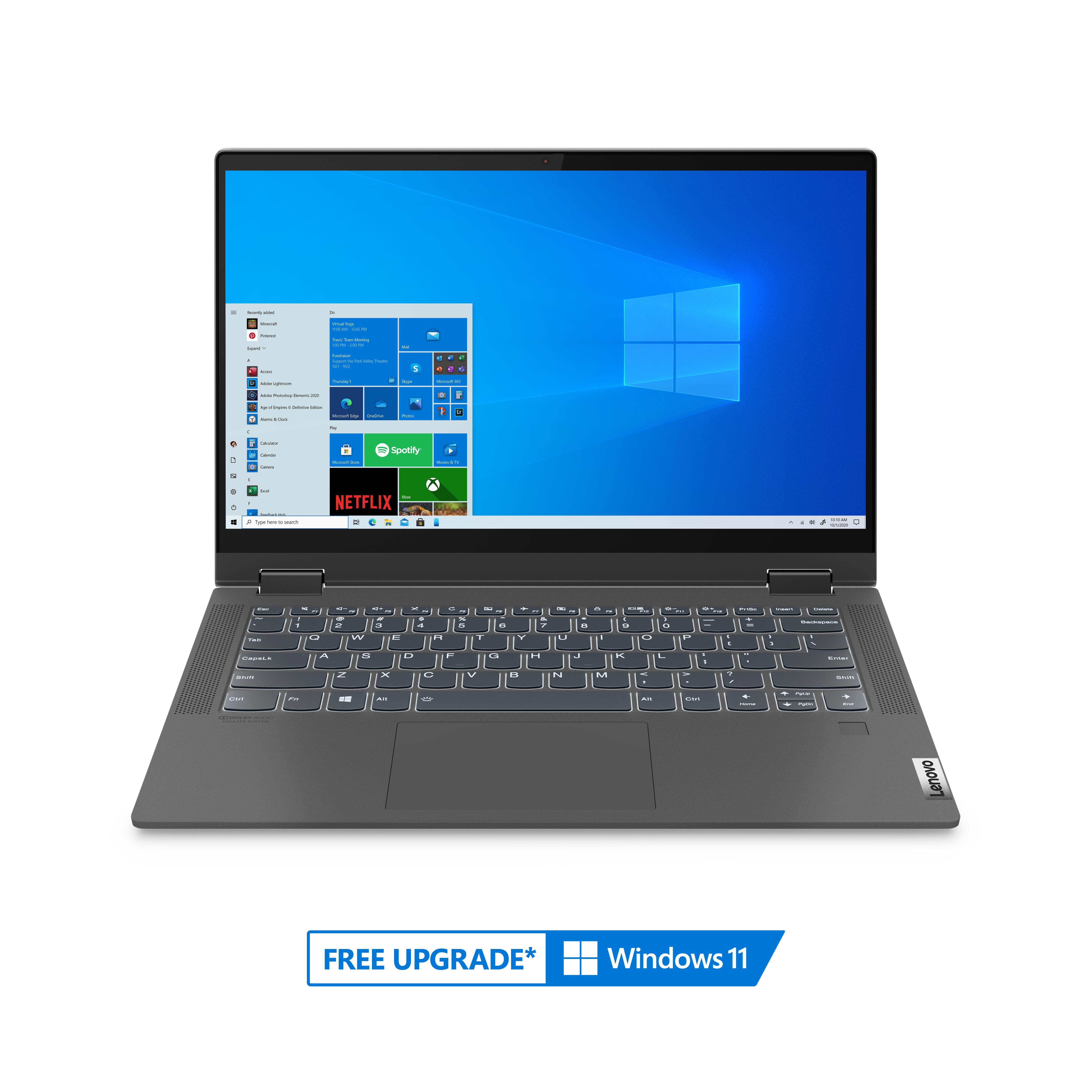Lenovo Ideapad Flex 5 14" FHD 2-in-1 Touchscreen Laptop, AMD Ryzen 3, 4GB RAM, 128GB SSD, Graphite Gray, Windows 10, 82HU003JUS - image 4 of 21