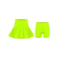thumbnail image 1 of Runhomal Kids Girls High Waist Flared Ruffle Skirts with Shorts Latin Dance Ballroom Tango Cha Cha Practice Skirts Fluorescent Green 160, 1 of 7