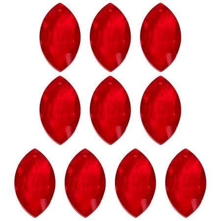 

Uxcell K9 Crystal Pendants Oval Beads 10 Pack 38mm Chandelier Prisms Parts Hanging Beads DIY Lamp Red