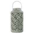 thumbnail image 2 of Urban Trends Ceramic Cylindrical Lantern with Diamond and Circle Design, 2 of 2