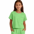 thumbnail image 6 of EnJoCho Girls 2 Piece Outfits Summer Short Sleeve Crew Neck T Shirts Tops Wide Leg Sport Pants Sets Kids Cute Casual Oversized Girls Breathable Sport pants Sets, 6 of 7