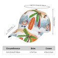 thumbnail image 2 of Honeii Gnome and Surfing Print Hat, Women's Baseball Hat Unisex Fit, Baseball Cap,Adjustable One Size, 2 of 6
