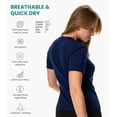 thumbnail image 3 of Merino.tech Women's Short Sleeve T-Shirt - 𝗕𝗿𝗲𝗮𝘁𝗵𝗮𝗯𝗹𝗲 Merino Wool Tee, L - Deep Navy, 3 of 10