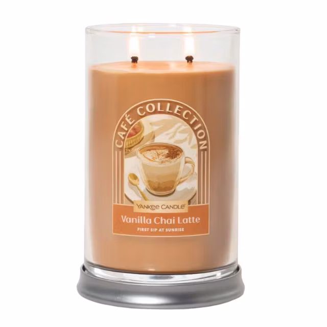 thumbnail image 2 of Yankee Candle Cafe Collection - Vanilla Chai Latte - Large Signature 2-Wick Tumbler Candle, 2 of 4