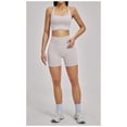 thumbnail image 4 of Top-kevin Women 2 Piece Workout Sets High Waisted Tummy Control Biker Shorts Halter Padded Tank Tops, 4 of 7