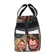 thumbnail image 4 of Lsque Chucky Print Insulated Lunch Bag with Thick Aluminum Foil Lunch Tote Bag with Front Pocket for Men and Women, Ideal for Work, School, Picnics, and Travel, 4 of 8