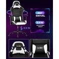 thumbnail image 5 of Gaming Chair Racing Chair PC Computer Chair with Lumbar Support Headrest Armrest Task Rolling Swivel Desk Chair Ergonomic PU Leather E-Sports Adjustable Office Chair for Men(White), 5 of 7