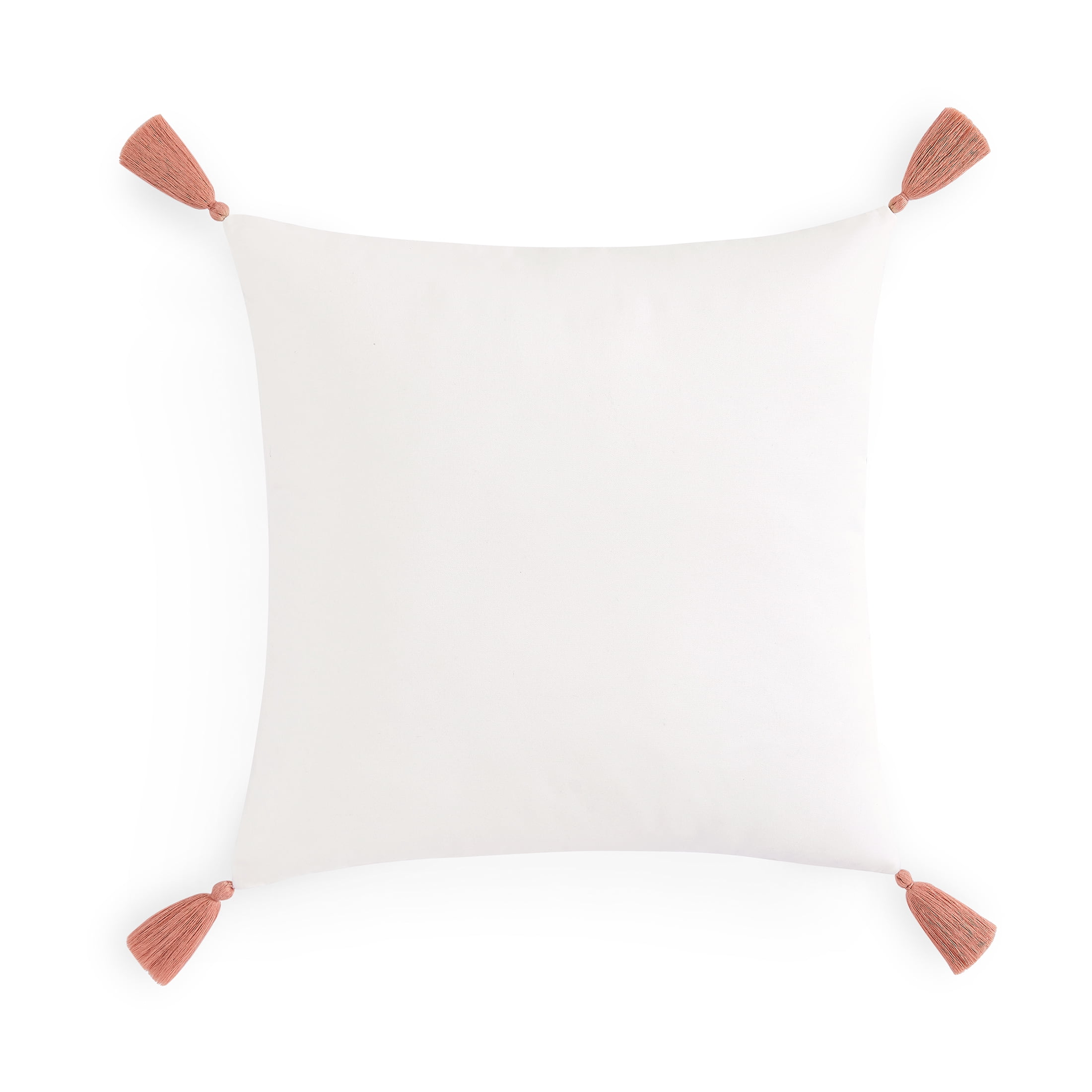 Coastal Living 18" x 18" Orange & White Seashell 100% Cotton Decorative Throw Pillow for Couch or Bed