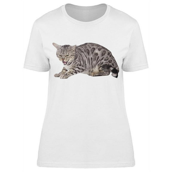 Angry Gray Bengal Breed T-Shirt Women -Image by Shutterstock, Female Large