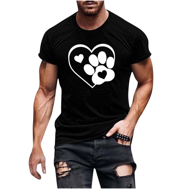 Funicet Long Sleeve Top,Long Sleeve Tops,Man Long Sleeve Round Neck Color Match Printed Fallow T-Shirt