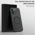 thumbnail image 2 of Mantto for iPhone 16 Pro Case Compatible with MagSafe Charging, Vegan PU Leather Slim Classic Luxury Elegant Thin Drop Protection Protective Cover for iPhone 16 Pro, Gray, 2 of 10