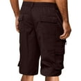 thumbnail image 2 of TQWQT Mens Cargo Shorts Summer Knee Length Elastic Waist Lightweight Shorts with Pockets Big and Tall Coffee M, 2 of 5