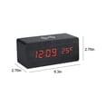 thumbnail image 3 of Reloj de madera Reloj digital LED Creativo Carga inalámbrica Termómetros electrónicos Reloj despertador Fuente de alimentación dual Función de control de voz Alarma de carga inalámbrica, 3 of 6