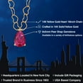 thumbnail image 2 of Gem Stone King 14K Yellow Gold Red Created Ruby Necklace for Women | 1.05 Cttw | Gemstone July Birthstone | Pear Shape 8X5MM | With 18 inch 14K Gold Heart Chain, 2 of 6