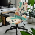 thumbnail image 2 of ZIATUBLES Desk Office Chair Cover Abstract Hippie Geometric Art Printed Washable Soft Computer Chair Cover Anti-Dust Stylish Rotating Chair Slipcovers Protector with Snap Button, S, 2 of 7