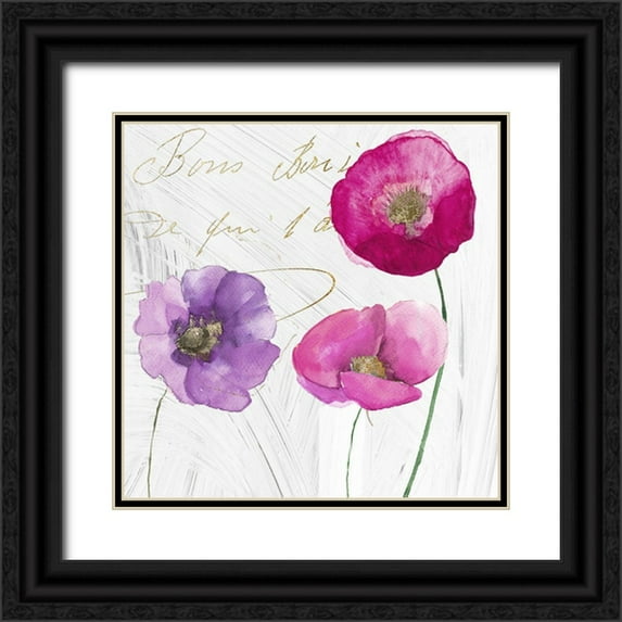 Sommers, Mindy 12x12 Black Ornate Wood Framed with Double Matting Museum Art Print Titled - Le Jardin I