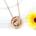 thumbnail image 5 of Rose Gold Plated Stainless Circle Ring Lettering Necklace Faith as Small as Mustard Seed Can Move Mountains with Pink CZ (Rose Gold, Heart Seed), 5 of 7
