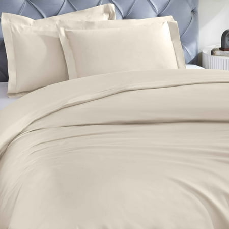 Superior Egyptian Cotton Duvet Cover Set, Full/ Queen, Ivory