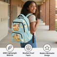 thumbnail image 4 of Pzuqiu Ice Cream Capybara 4-Piece Girls Backpack Set - 17 Inch Large Capacity Schoolbag with Insulated Lunch Box Pencil Case Water Bottle Holder Bookbag for Girls 10-12 Elementary Middle School, 4 of 7
