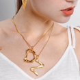 thumbnail image 2 of [Clearance] Bamboo Initial Necklace for Women Gold Plated Big Letter D Pendant Capital Alphabet Statement Necklace Jewelry Gifts on Clearance, 2 of 10