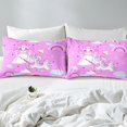 thumbnail image 4 of Erosebridal Cartoon Unicorn Bed Sheets King,Rainbow Castle King Sheet Sets,Dreamy Princess Sheet Set King,Breathable Animal Room Decorative,4pcs, 4 of 7