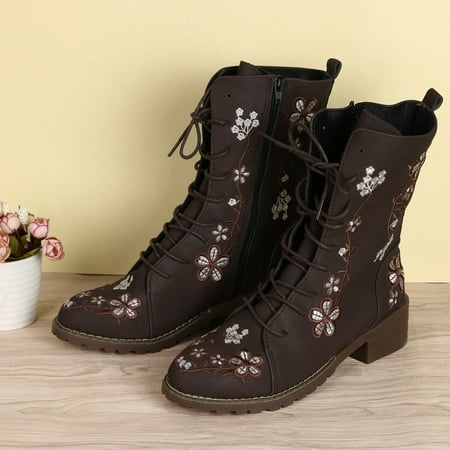 

Women s Ladies Fashion Casual Square Long Ankle Boots Slip On Shoes Note Please Buy One Or Two Sizes Larger