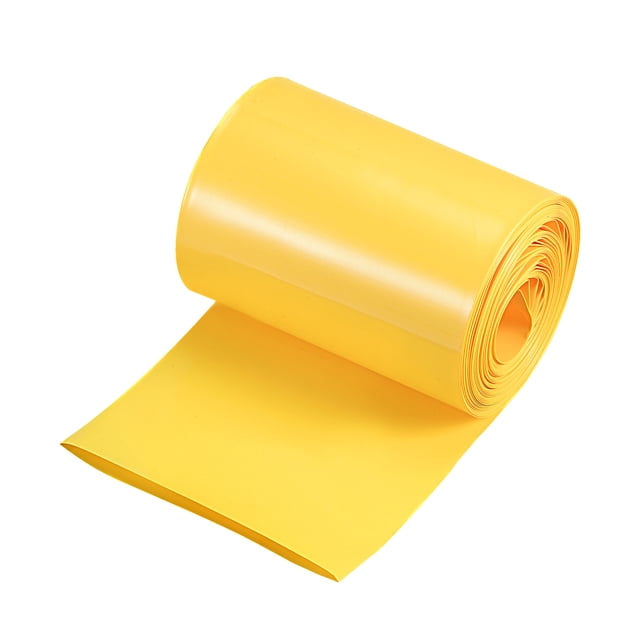 Unique Bargains Tube Rétractable en PVC Jaune 85mm Plat 6m pour Grand Pack de Batteries