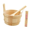 thumbnail image 2 of Cubo y cucharón de madera para sauna, 4 l, diseño sencillo, práctico, con accesorios de baño con forma de reloj de arena, accesorio de sauna para, 2 of 9