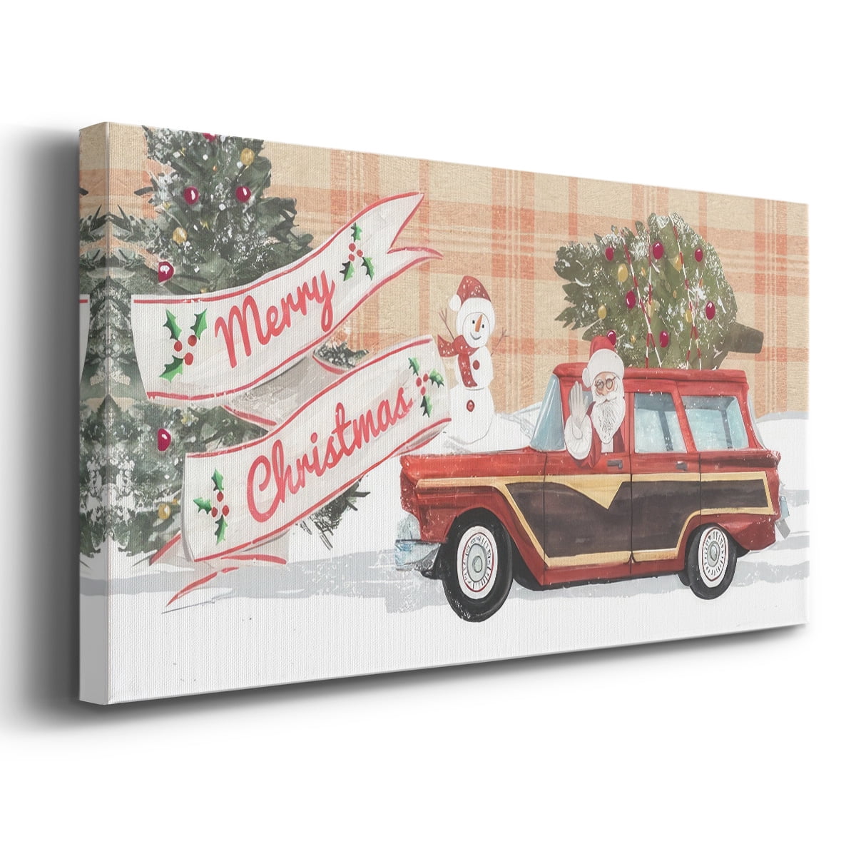 Santa on Wheels Collection D- Gallery Wrapped Canvas