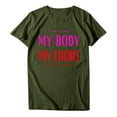 thumbnail image 4 of Mon Corps Mon Choix T-Shirts Femmes Col Rond Imprimé de Lettres Droit à l'Ivoire Été Décontracté Manches Courtes Tuniques, 4 of 7
