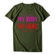 thumbnail image 4 of Camiseta de manga corta con estampado de letras informal para mujer Fridja  hjk1639, 4 of 7