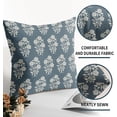 thumbnail image 5 of Dusty Blue Floral Pillow Covers 18x18 Set of 2 Block Print Cream Vintage Flower Leaves Chinoiserie Outdoor Decorative Throw Pillows Farmhouse Pillowcases Cushion Case Sofa Couch Bed Home Decor, 5 of 6