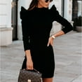 thumbnail image 2 of ChaoHeng Women Dresses Clearance under $10 Trendy Dresses for Women 2025 Classy Winter Women Dress High Collar Bishop Sleeve Package Hip Dress, 2 of 8