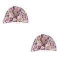 thumbnail image 3 of Ounissouiy Gorros de baño para el cabello con estampado de flores, gorro elástico reutilizable impermeable para mujeres y niñas, suministros de peluquero flor rural 2piezas Ounissouiy CBP389153, 3 of 6