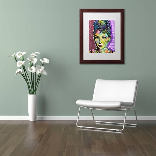 Trademark Fine Art "Audrey 2" Canvas Art by Dean Russo, White Matte, Wood Frame